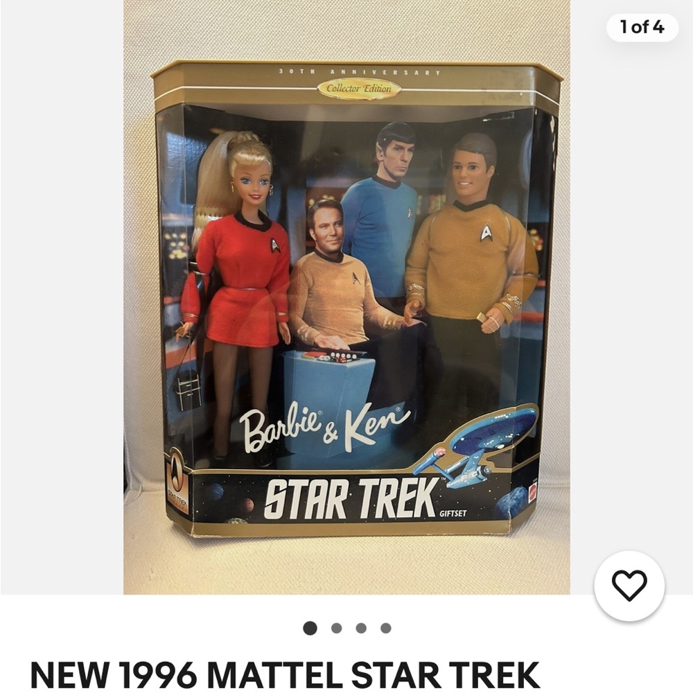 Mattel Star Trek Barbie & Ken Set - Red, Blue, Gold Uniforms